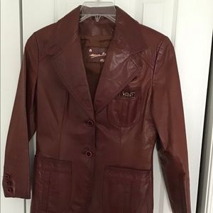 Leather Wine Blazer